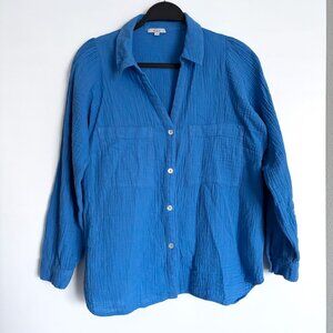 Rails Lauren Shirt - Palace Blue - Size M - 100% Cotton Gauze Button Down